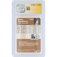Ryne Sandberg Chicago Cubs Autographed 1983 Fleer #507 CGC Fanatics Witnessed Authenticated Auto 10 Rookie Card with "HOF 05" Inscription