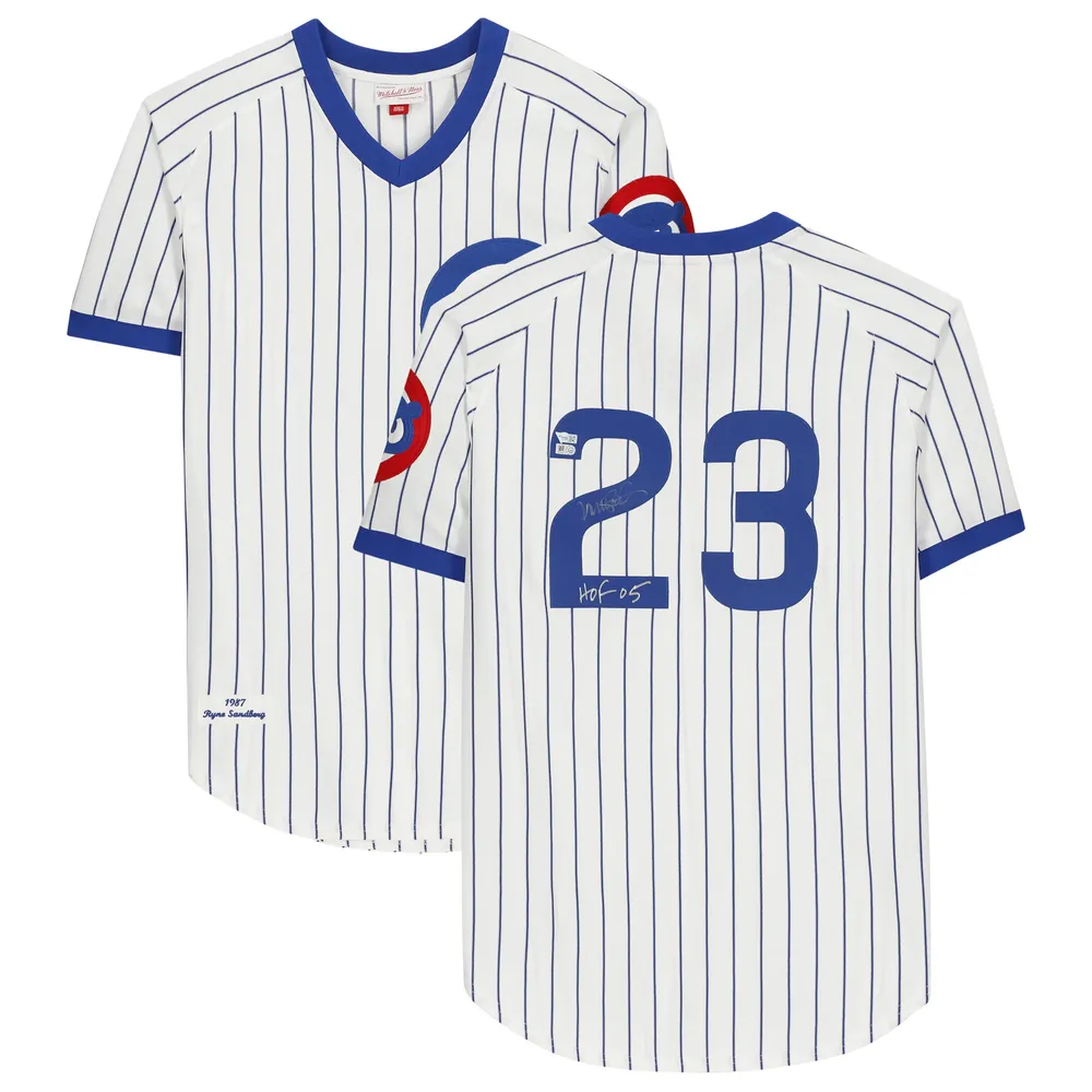 Lids Ryne Sandberg Chicago Cubs Fanatics Authentic Autographed White  Pinstripe 1987 Mitchell & Ness Authentic Jersey with ''HOF 05'' Inscription