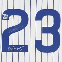 Ryne Sandberg Chicago Cubs Autographed White Pinstripe 1987 Mitchell & Ness Authentic Jersey with ''HOF 05'' Inscription