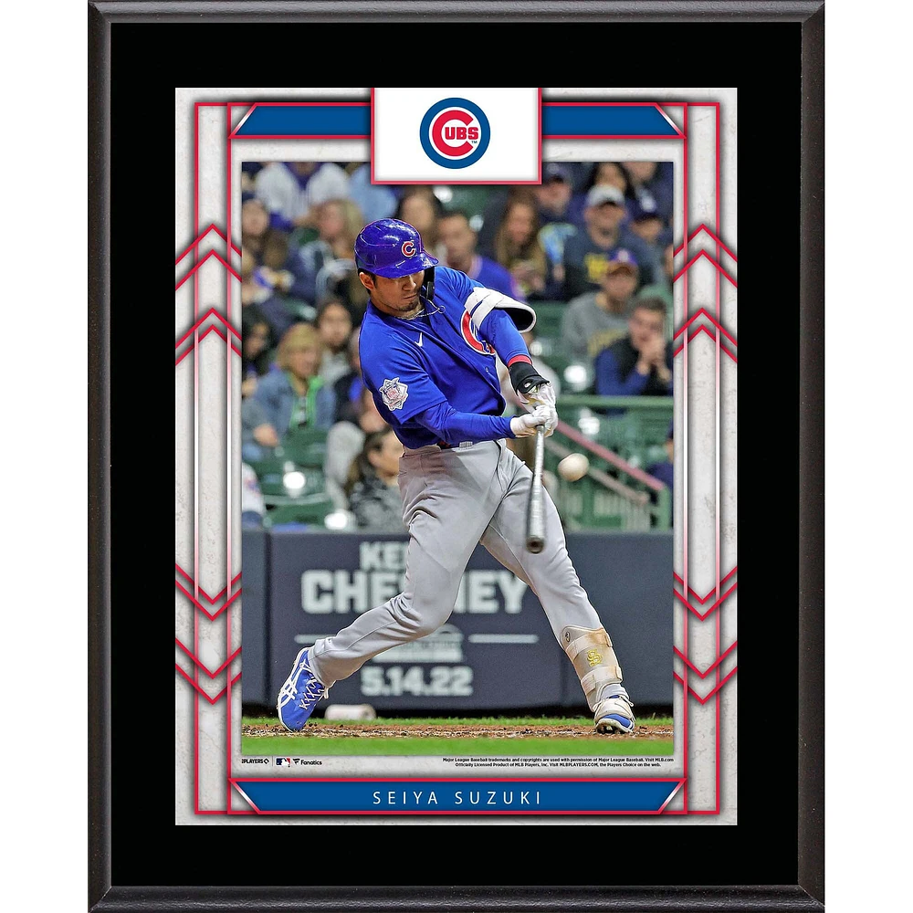 Plaque de joueur sublimée encadrée Seiya Suzuki Chicago Cubs 10,5" x 13"