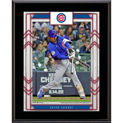 Plaque de joueur sublimée encadrée Seiya Suzuki Chicago Cubs 10,5" x 13"