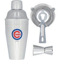 The Memory Company Chicago Cubs Stainless Steel Shaker, Strainer & Jigger Set