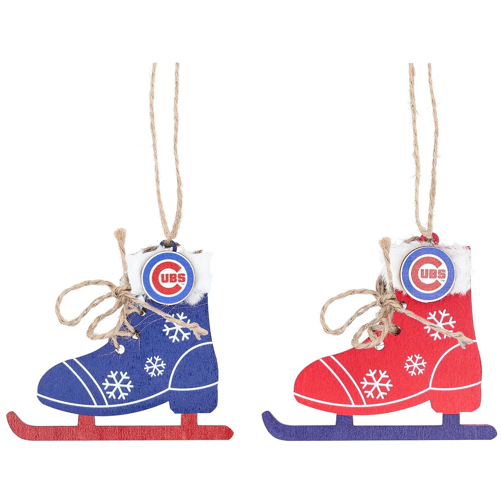 The Memory Company Chicago Cubs Two-Pack Ice Skate Ornament Set