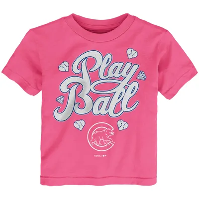 Chicago Cubs Toddler Ball Girl T-Shirt - Pink