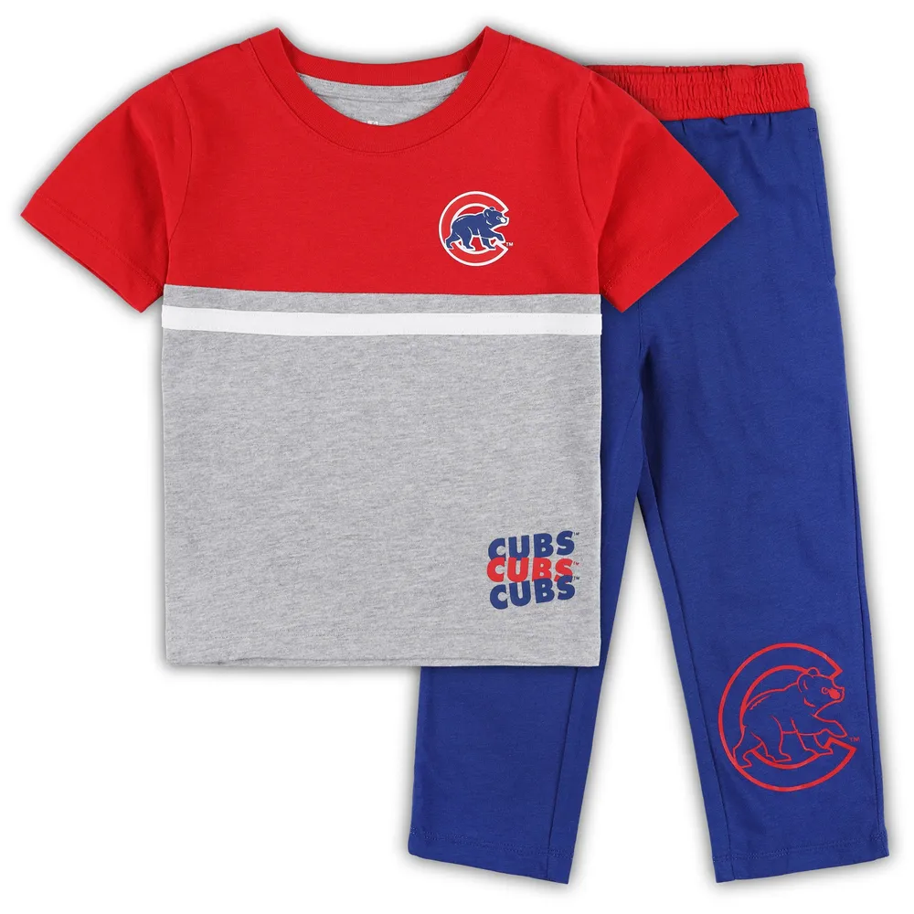 Lids Chicago Cubs Toddler Batters Box T-Shirt & Pants Set - Royal/Red
