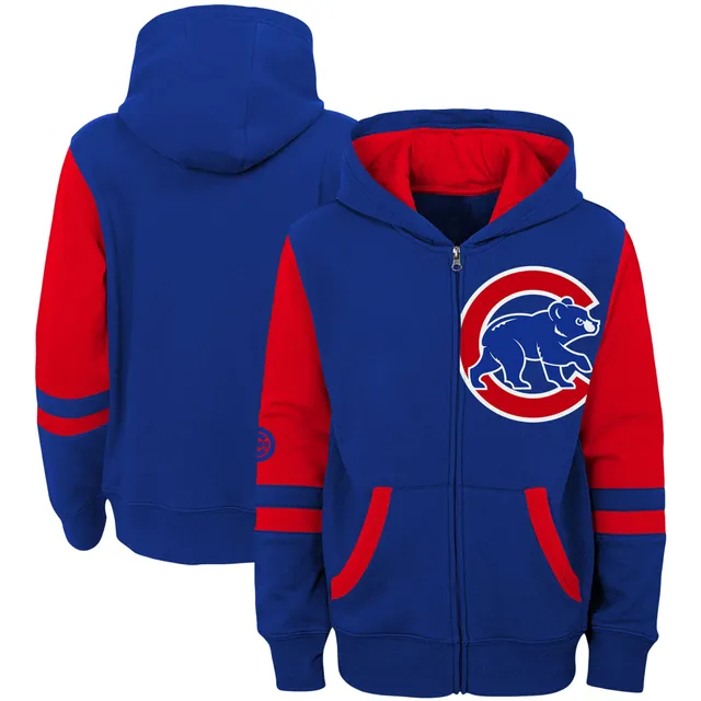 Polyester Full-Snap Chicago Cubs Royal and Red Hoodie Jacket