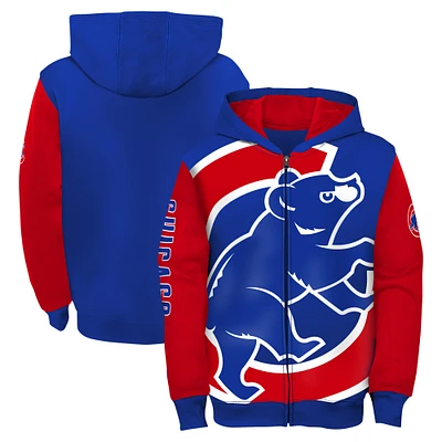 Sweat à capuche entièrement zippé avec carte postale des Royal Chicago Cubs pour tout-petit