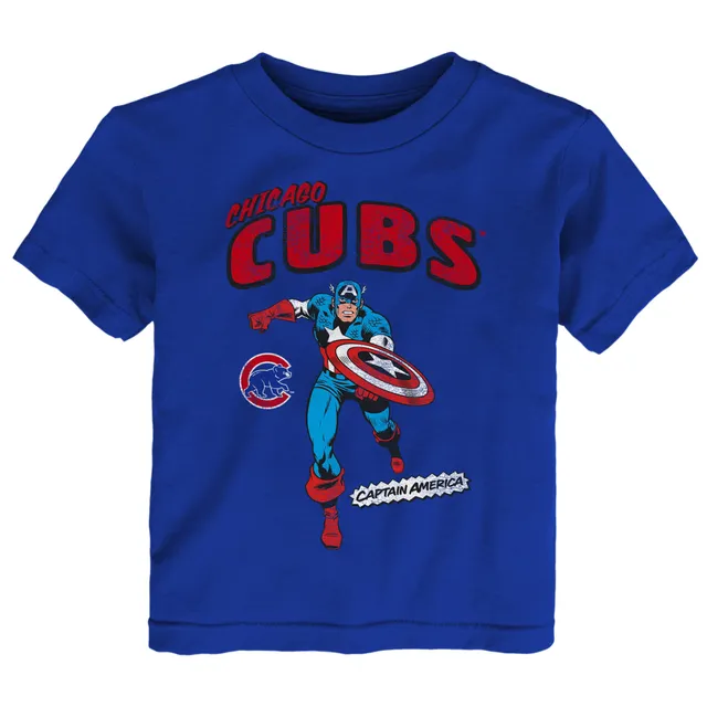 Youth Stitches Royal Chicago Cubs Allover Team T-Shirt