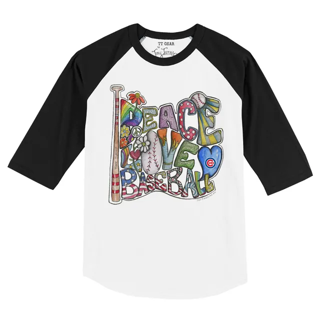 Chicago Cubs Youth 3/4 Sleeve Raglan Baseball T-Shirt