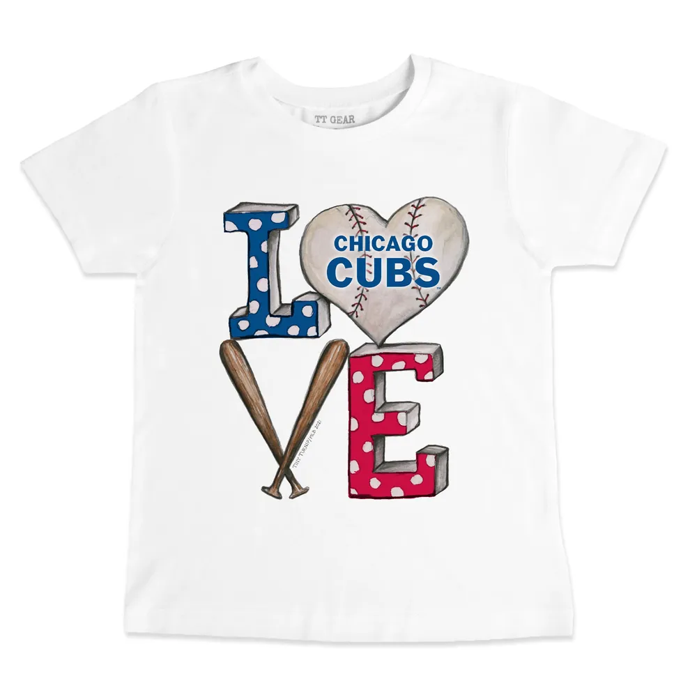 Lids Chicago Cubs Tiny Turnip Toddler Baseball Love T-Shirt - White