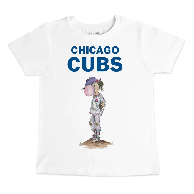 Youth Tiny Turnip White Chicago Cubs Bronto Logo T-Shirt Size: Medium