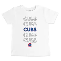 Chicago Cubs Tiny Turnip Women's Bubbles T-Shirt - White