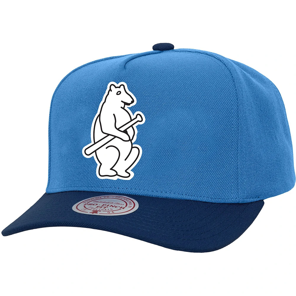 Unisex Mitchell & Ness Blue Chicago Cubs Basic Coop Pro Adjustable Hat