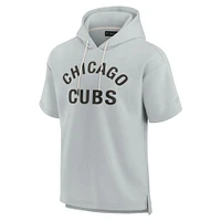 Sweat à capuche unisexe Fanatics gris Chicago Cubs Elements en polaire super douce manches courtes