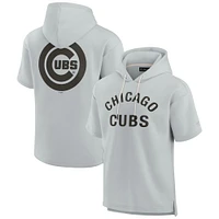 Unisex Fanatics Gray Chicago Cubs Elements Super Soft Fleece Short Sleeve Pullover Hoodie