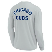 T-shirt unisexe Fanatics gris Chicago Cubs Elements super doux à manches longues