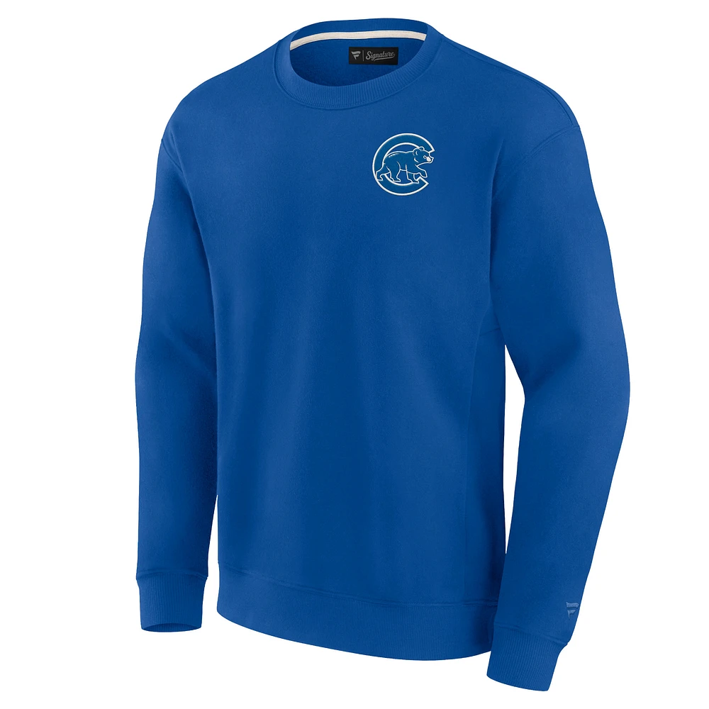 Unisex Fanatics Royal Chicago Cubs Super Soft Pullover Crew Sweatshirt