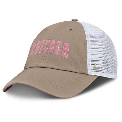 Unisex Nike Khaki/White Chicago Cubs Club Trucker Adjustable Hat