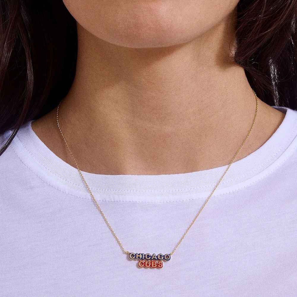 WEAR by Erin Andrews  Chicago Cubs Delicate Enamel Necklace