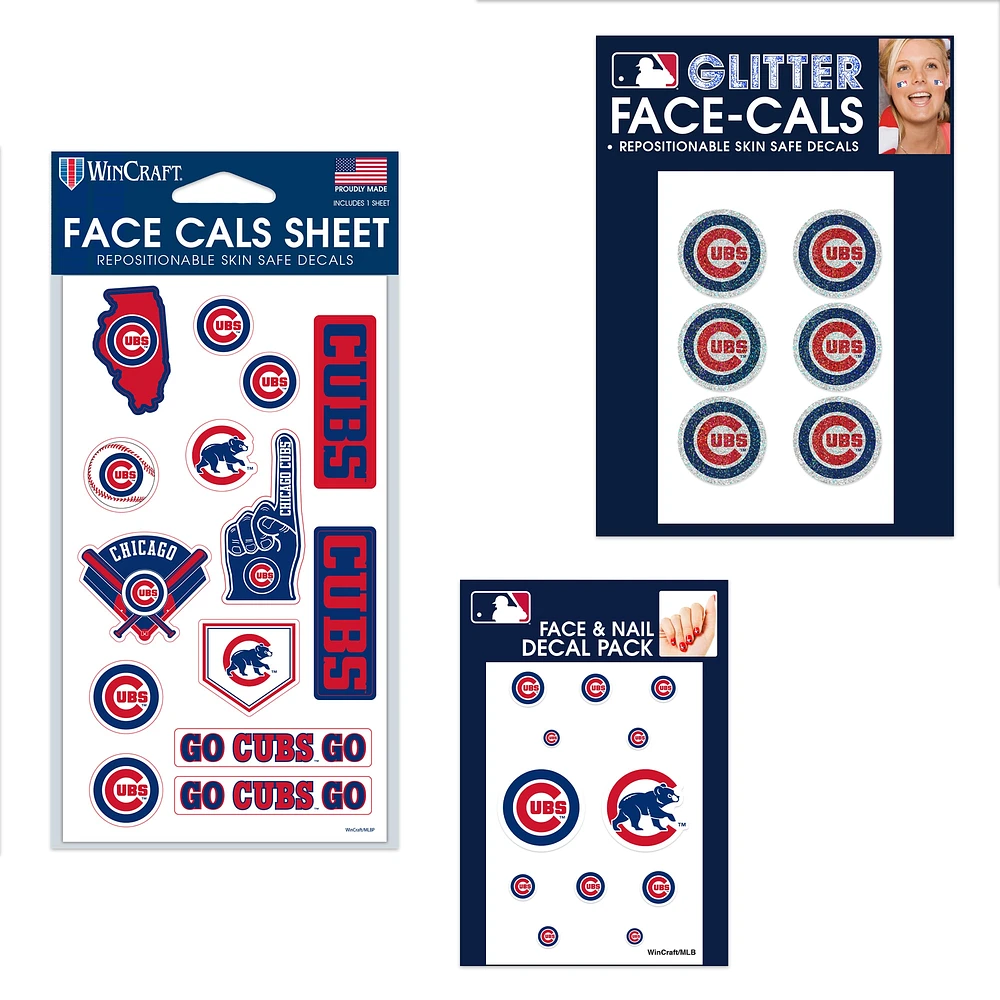 Ensemble de tatouages ​​sans eau WinCraft Chicago Cubs 4" x 7"