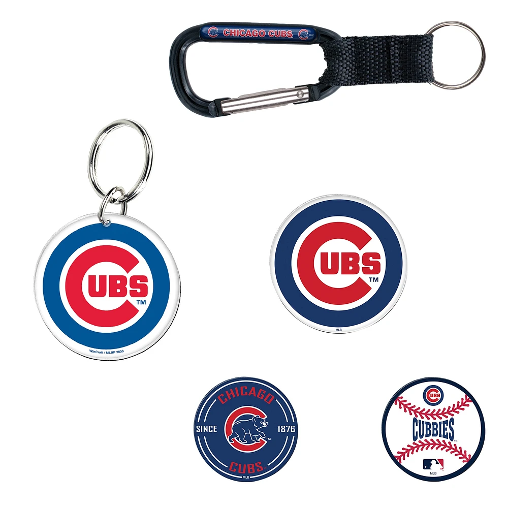 Lot de 5 porte-clés et aimants pour réfrigérateur WinCraft Chicago Cubs