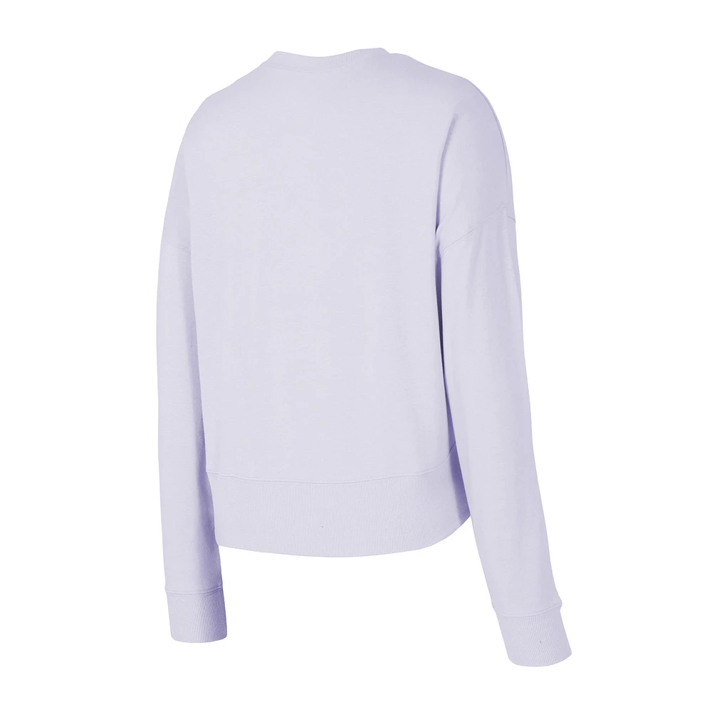 Ensemble t-shirt à manches longues et short Elevation Tri-Blend pour femme Concepts Sport Lavender Chicago Cubs