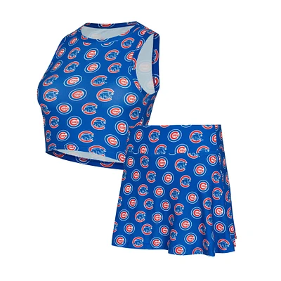 Ensemble débardeur et jupe-short en tricot Concepts Sport Royal Chicago Cubs pour femmes