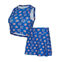 Ensemble débardeur et jupe-short en tricot Concepts Sport Royal Chicago Cubs pour femmes
