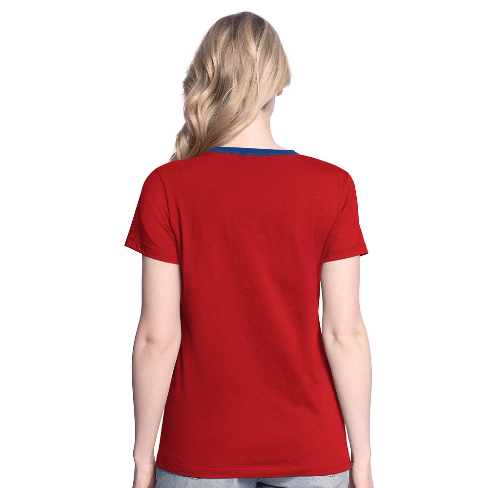 Women's G-III 4Her by Carl Banks  Red Chicago Cubs Pitch T-Shirt