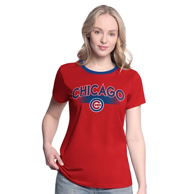 Women's G-III 4Her by Carl Banks  Red Chicago Cubs Pitch T-Shirt