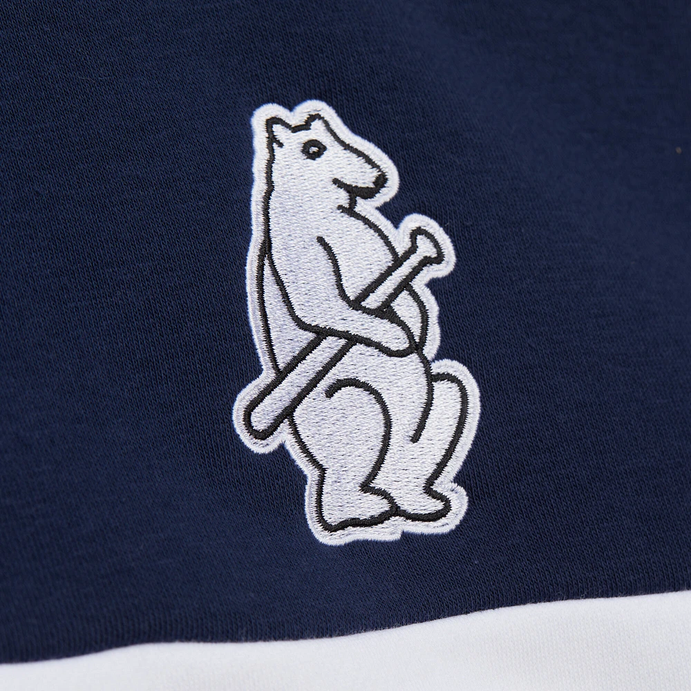 Women's Mitchell & Ness Navy Chicago Cubs Cooperstown Collection Quarter-Zip Pullover Top