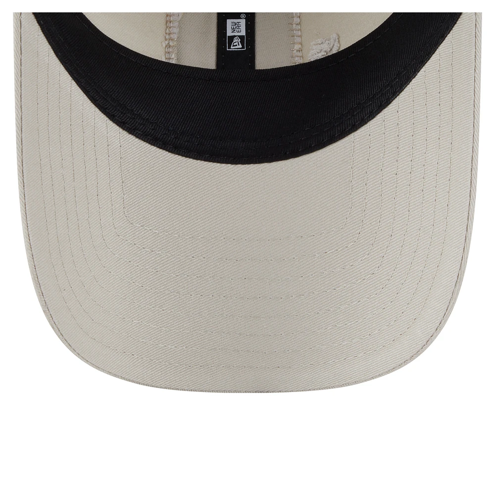 Women's New Era  Light Beige Chicago Cubs Square Stitch 9TWENTY Adjustable Hat