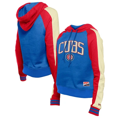 Sweat à capuche court manches raglan pour femme de la collection Cooperstown des Royal Chicago Cubs New Era