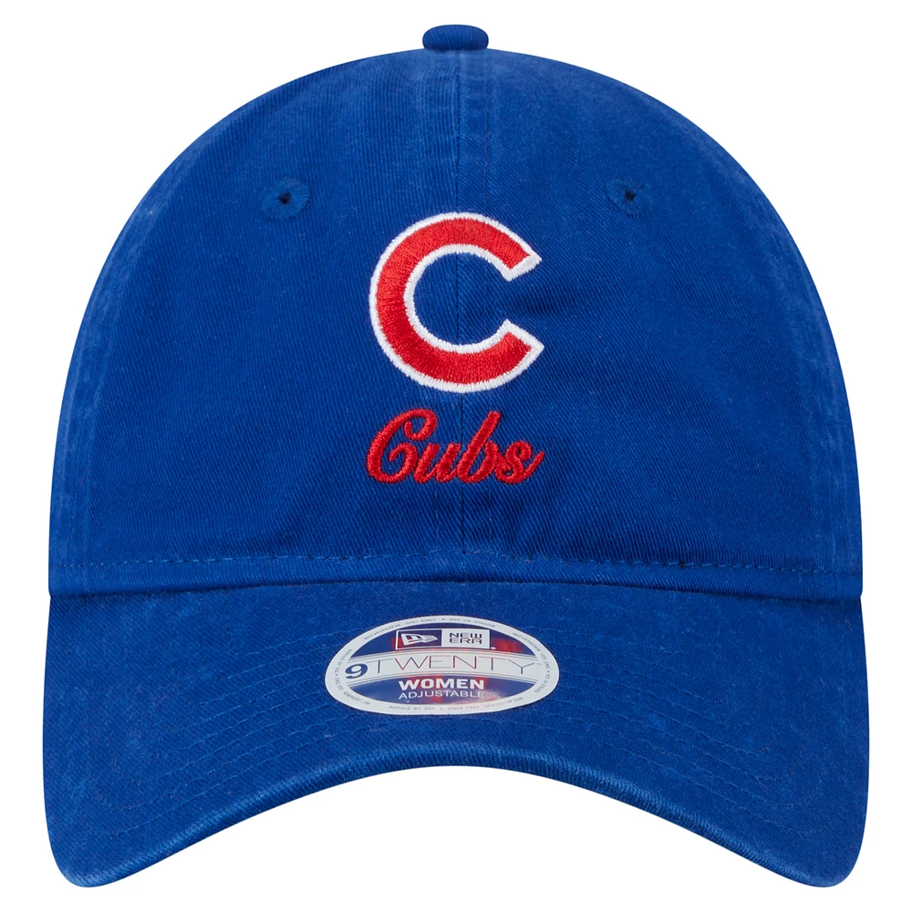 Women's New Era  Royal Chicago Cubs Preppy Team 9TWENTY Adjustable Hat