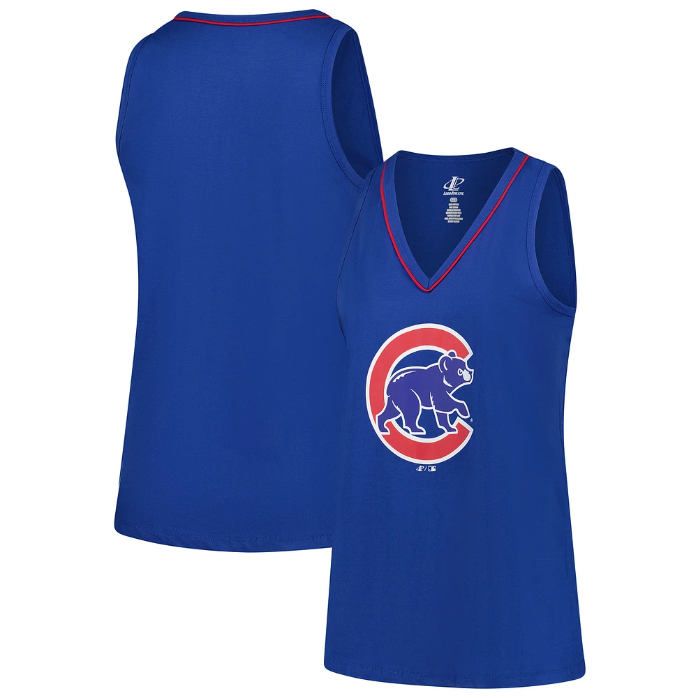 Women's Profile  Royal Chicago Cubs Plus Sized Stellar Win V-Neck Tank Top