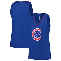 Women's Profile  Royal Chicago Cubs Plus Sized Stellar Win V-Neck Tank Top