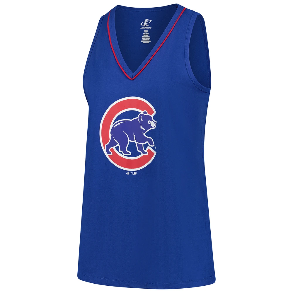 Women's Profile  Royal Chicago Cubs Plus Sized Stellar Win V-Neck Tank Top
