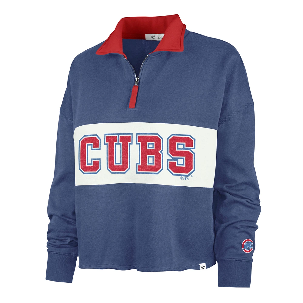 Women's '47 Royal Chicago Cubs Remi Quarter-Zip Cropped Top