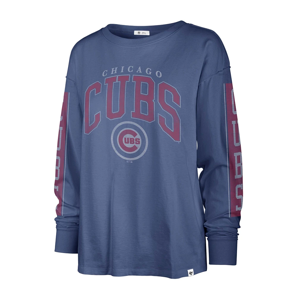 T-shirt à manches longues pour femme '47 Royal Chicago Cubs Statement