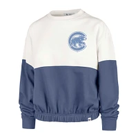 Women's '47 White/Royal Chicago Cubs Take Two Bonita Pullover Sweatshirt