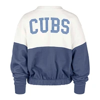 Women's '47 White/Royal Chicago Cubs Take Two Bonita Pullover Sweatshirt