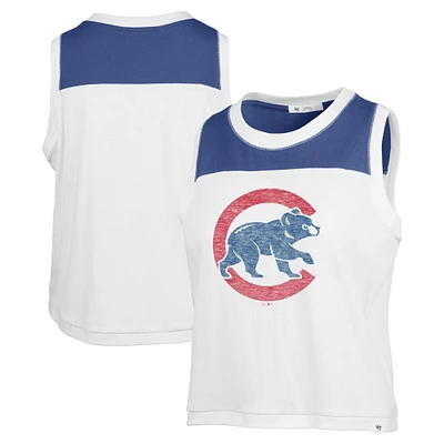 Women's '47 White Chicago Cubs Premier Zoey Waist Length Tank Top