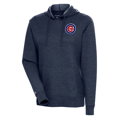 Sweat à capuche manches longues Antigua Heather Navy Chicago Cubs Action pour femme