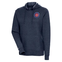 Sweat à capuche manches longues Antigua Heather Navy Chicago Cubs Action pour femme