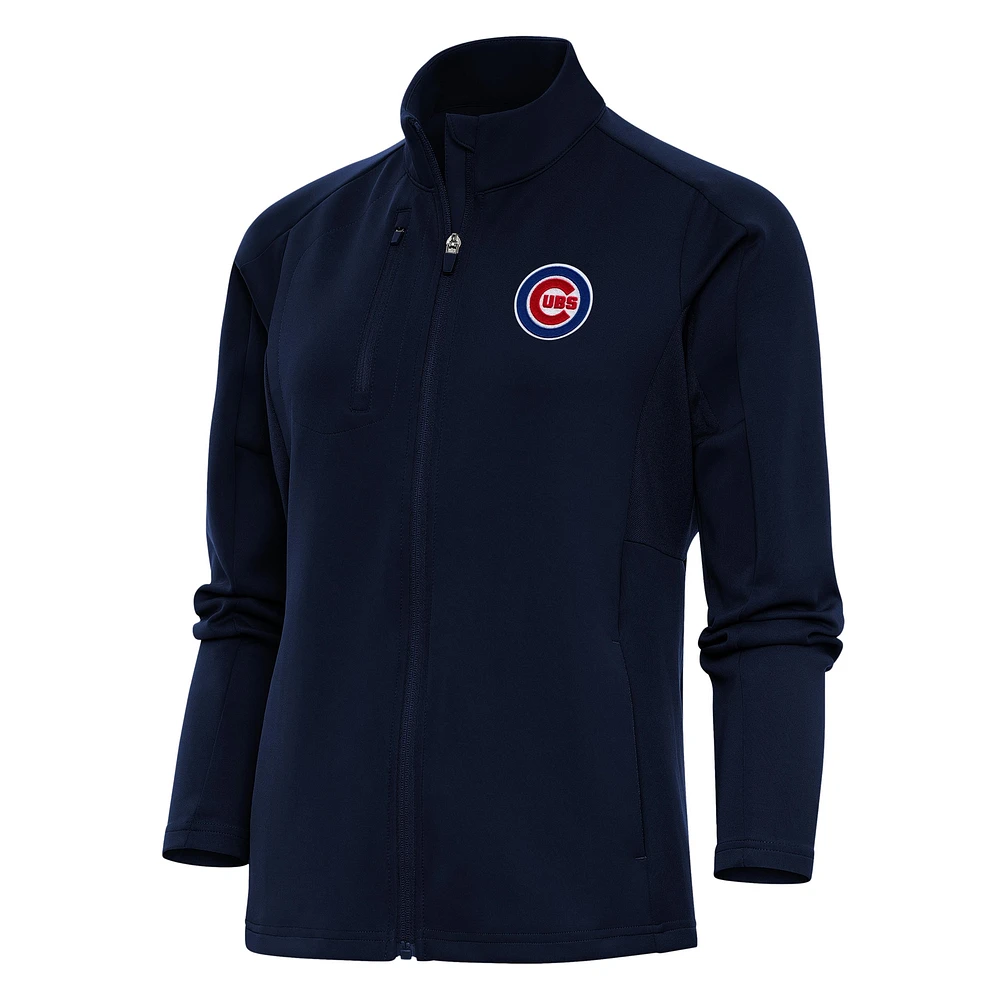 Veste zippée intégrale pour femme Logo Generation des Chicago Cubs bleu marine Antigua