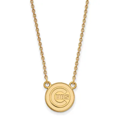 Chicago Cubs Women's 18'' 10k Yellow Gold Small Pendant Necklace