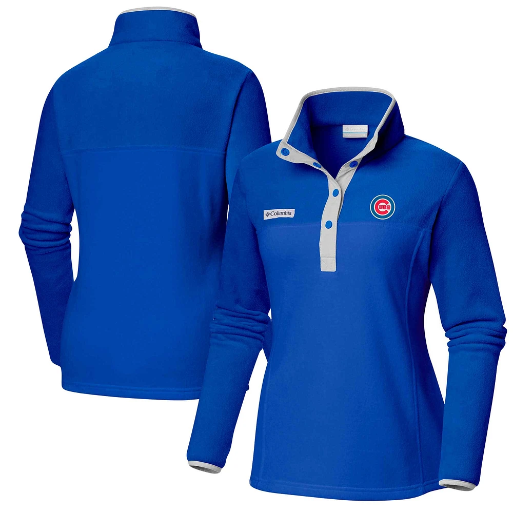 Sweat-shirt à demi-pression Columbia Royal Chicago Cubs Benton Springs pour femme