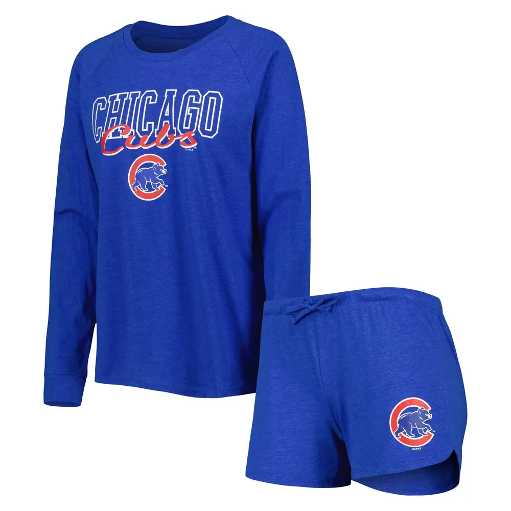 Lids Chicago Cubs Concepts Sport Women's Meter Knit Raglan Long Sleeve  T-Shirt & Shorts Sleep Set - Heather Royal