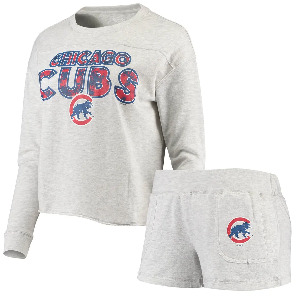 Big Boys Heathered Royal Chicago Cubs Raglan T-shirt