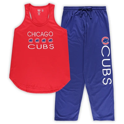 Women's Concepts Sport Red/Royal Chicago Cubs Plus Meter Tank Top & Pants Sleep Set